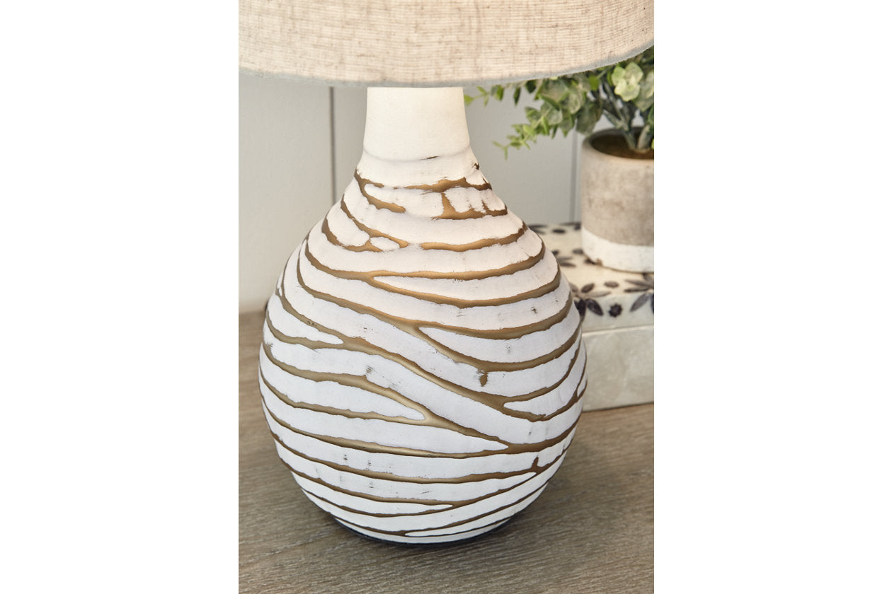 Aleela White/Gold Finish Table Lamp - L204194 - Luna Furniture - Dallas Store