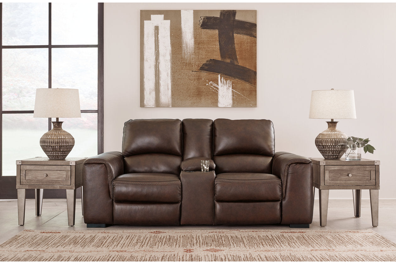 Alessandro Walnut Power Reclining Loveseat with Console - U2550218 - Luna Furniture - Dallas Store