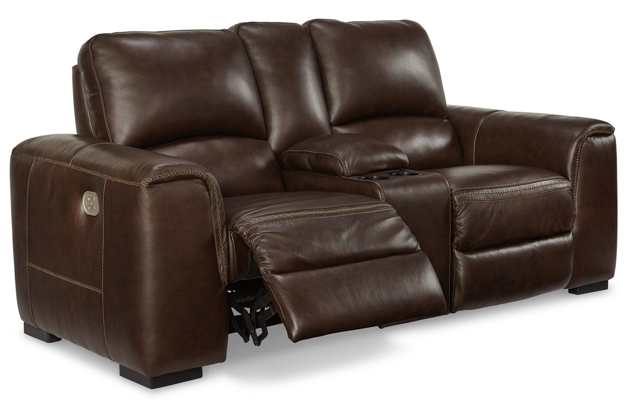 Alessandro Walnut Power Reclining Loveseat with Console - U2550218 - Luna Furniture - Dallas Store