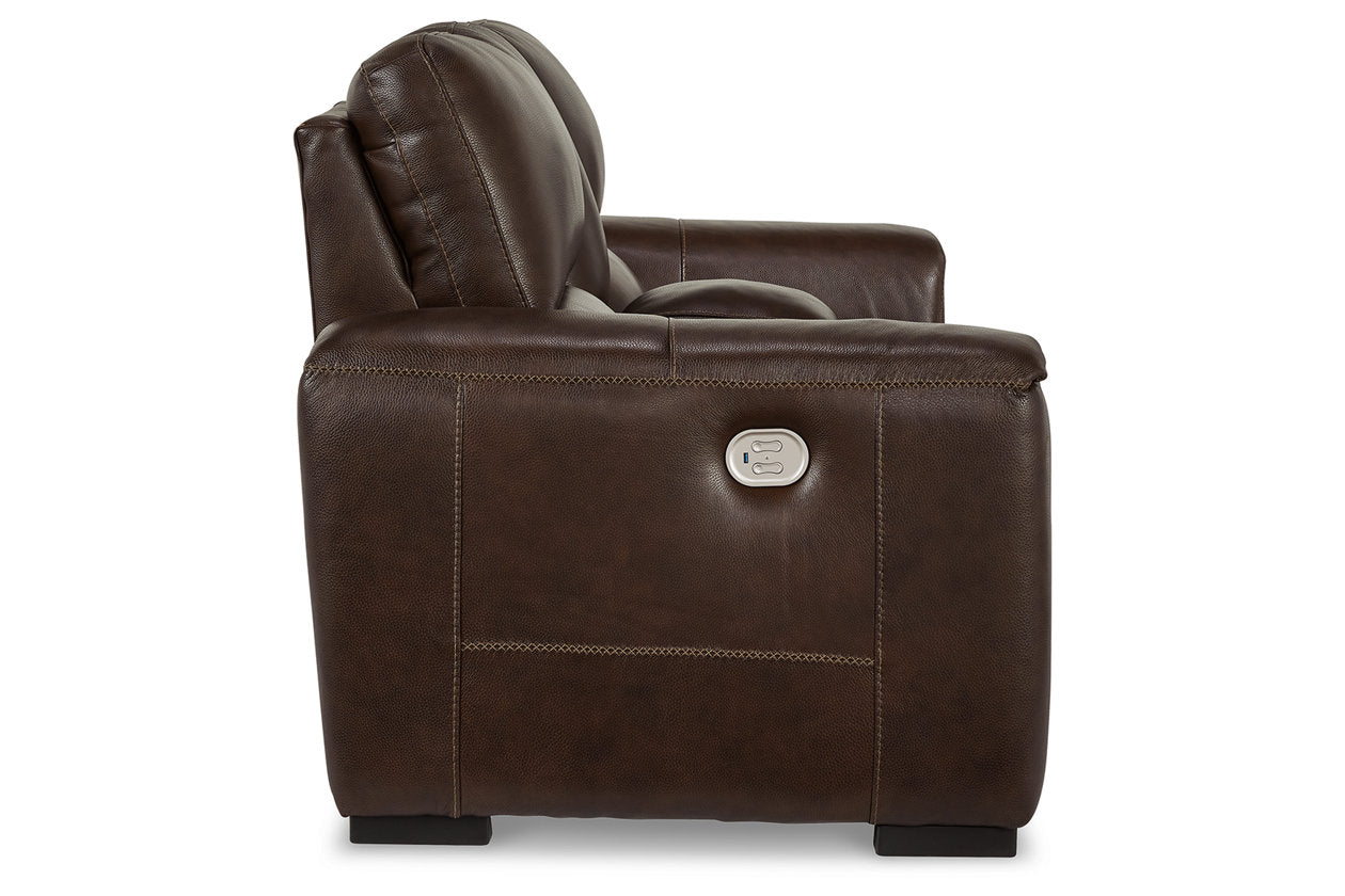Alessandro Walnut Power Reclining Loveseat with Console - U2550218 - Luna Furniture - Dallas Store