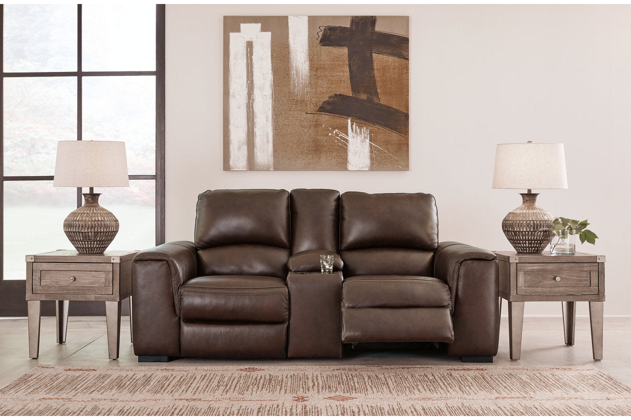 Alessandro Walnut Power Reclining Loveseat with Console - U2550218 - Luna Furniture - Dallas Store