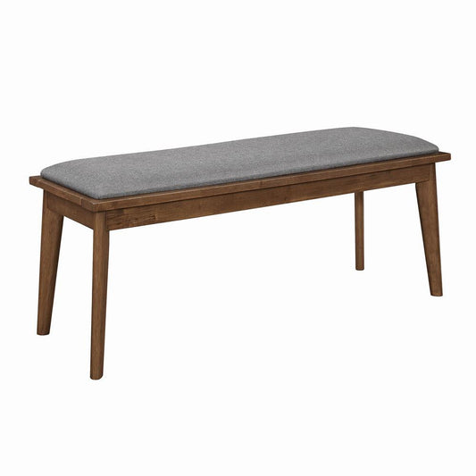 Alfredo Gray/Natural Walnut Upholstered Dining Bench - 108083 - Luna Furniture - Dallas Store