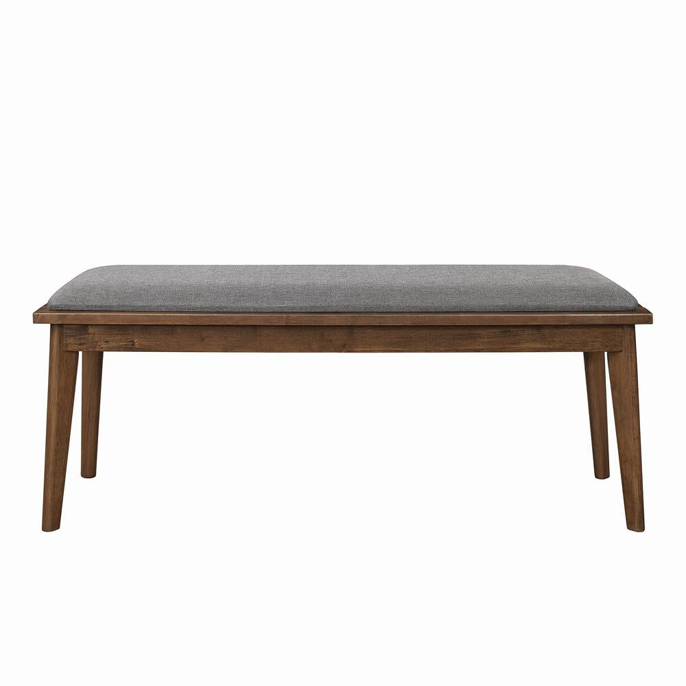 Alfredo Gray/Natural Walnut Upholstered Dining Bench - 108083 - Luna Furniture - Dallas Store