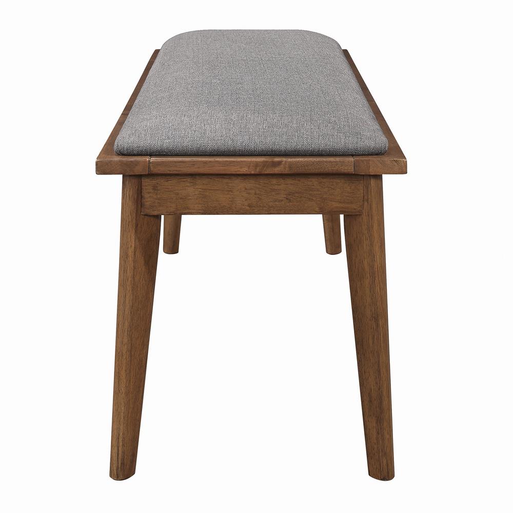 Alfredo Gray/Natural Walnut Upholstered Dining Bench - 108083 - Luna Furniture - Dallas Store