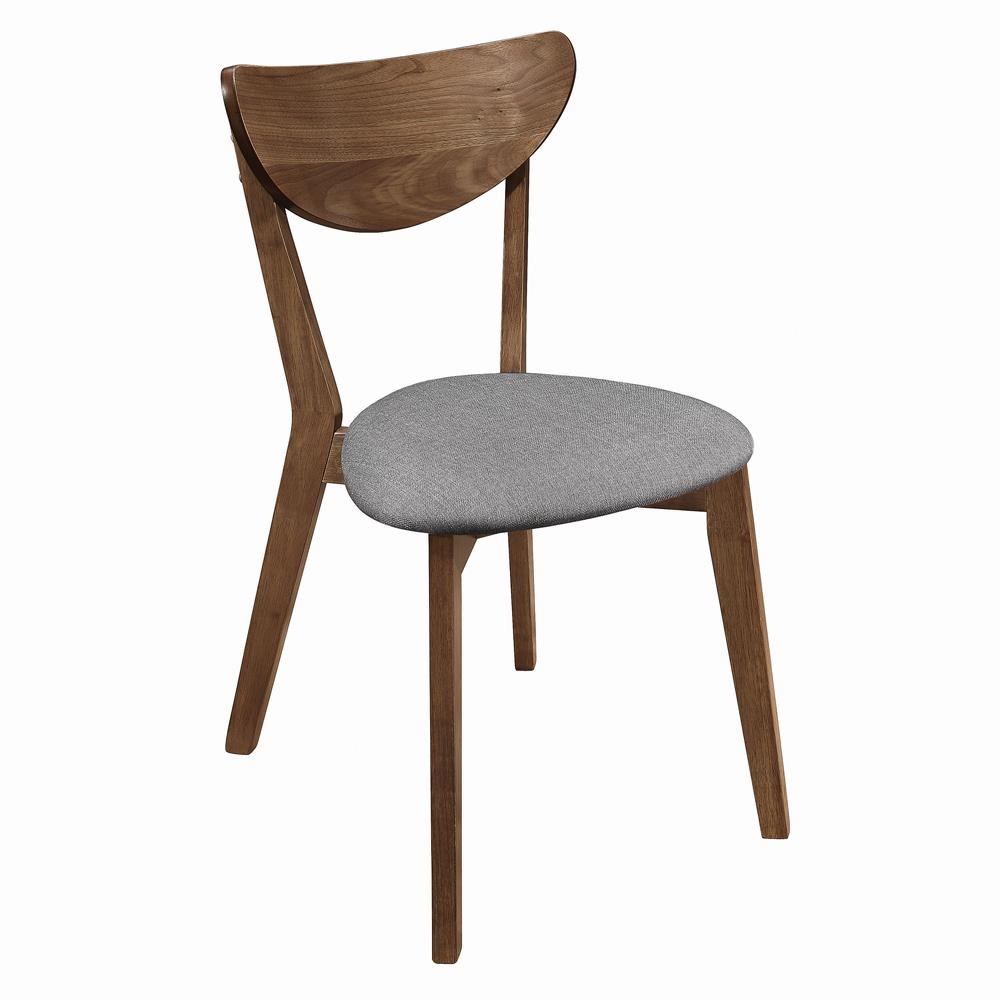 Alfredo Gray/Natural Walnut Upholstered Dining Chairs, Set of 2 - 108082 - Luna Furniture - Dallas Store