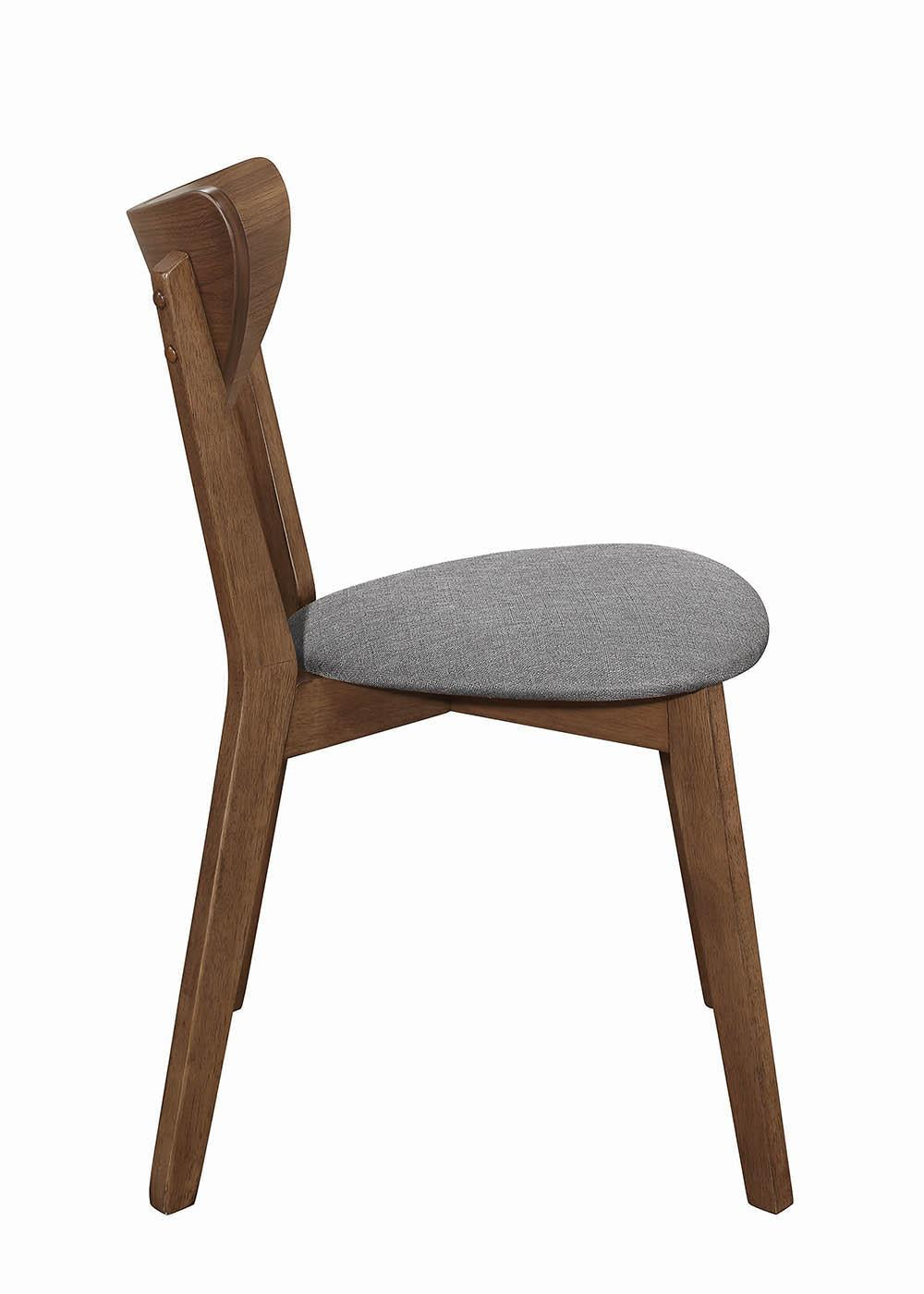 Alfredo Gray/Natural Walnut Upholstered Dining Chairs, Set of 2 - 108082 - Luna Furniture - Dallas Store