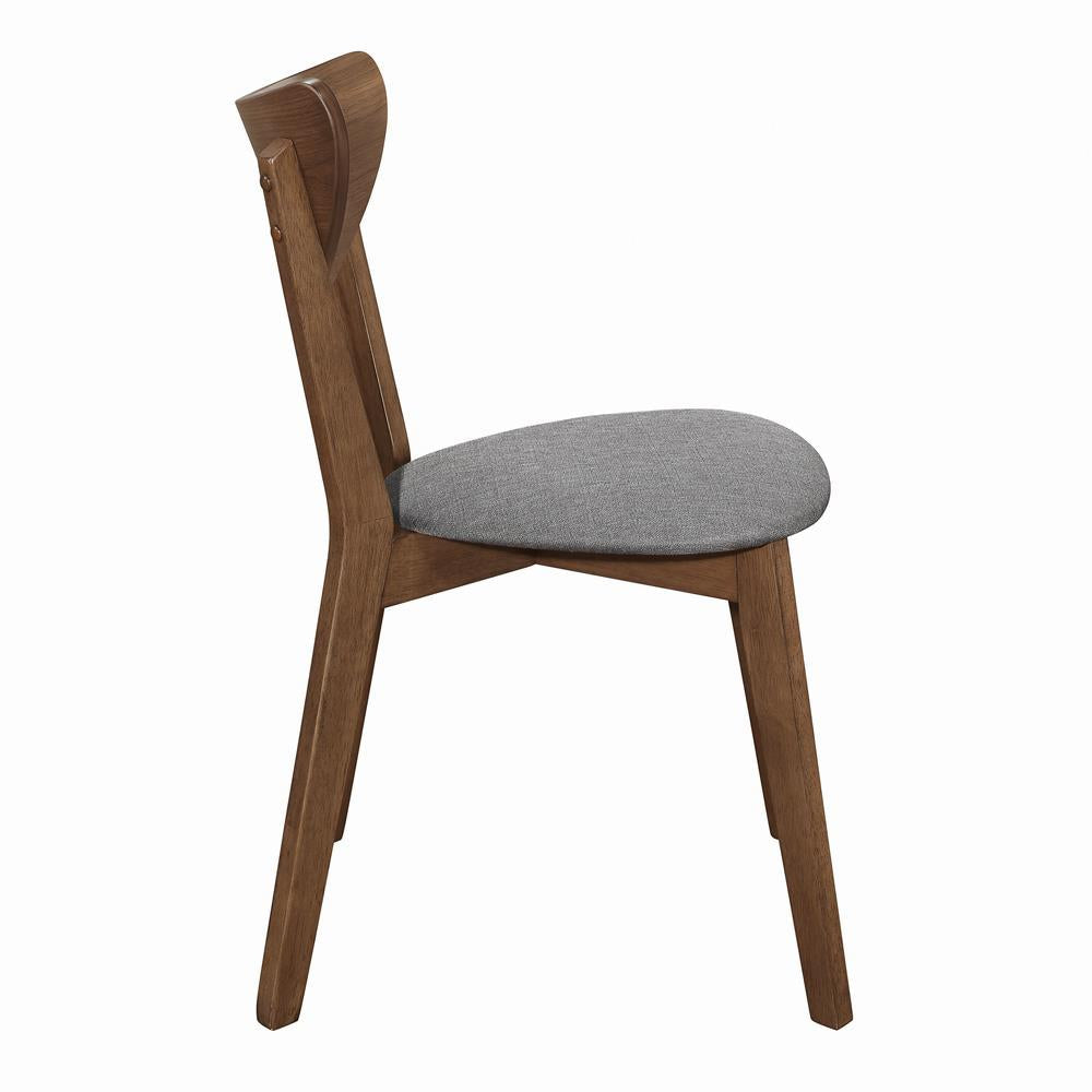 Alfredo Gray/Natural Walnut Upholstered Dining Chairs, Set of 2 - 108082 - Luna Furniture - Dallas Store