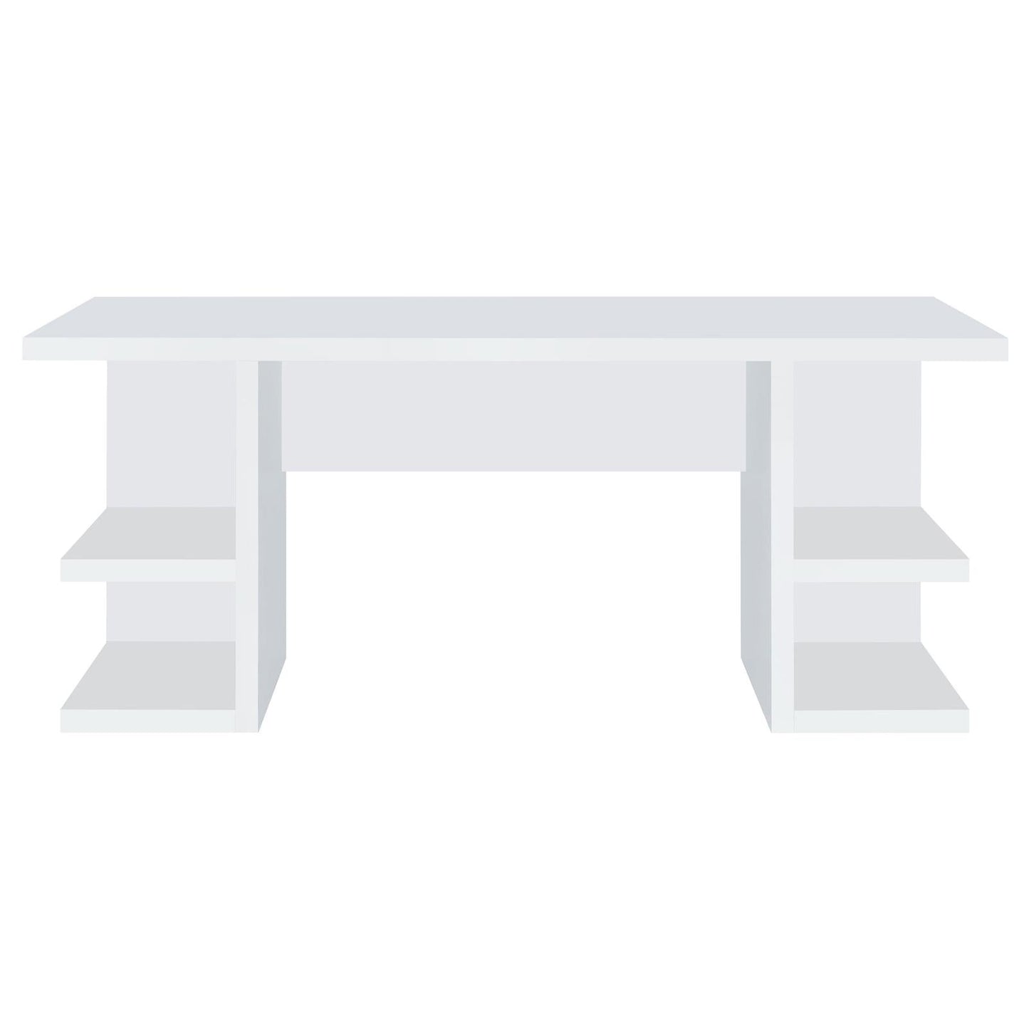 Alice White Writing Desk with Open Shelves - 801455 - Luna Furniture - Dallas Store
