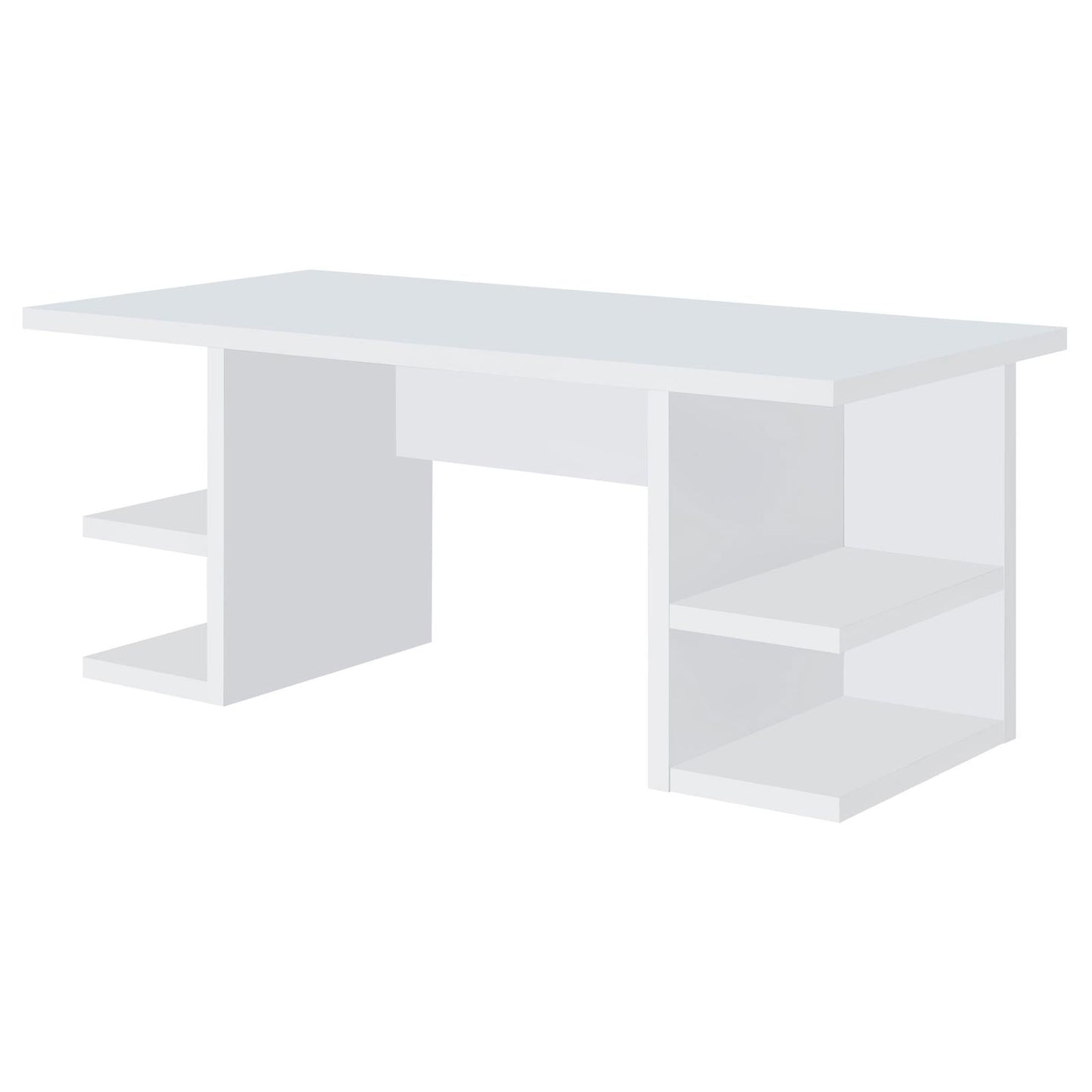 Alice White Writing Desk with Open Shelves - 801455 - Luna Furniture - Dallas Store