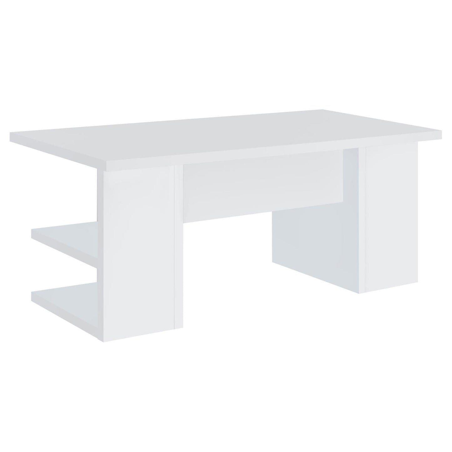 Alice White Writing Desk with Open Shelves - 801455 - Luna Furniture - Dallas Store