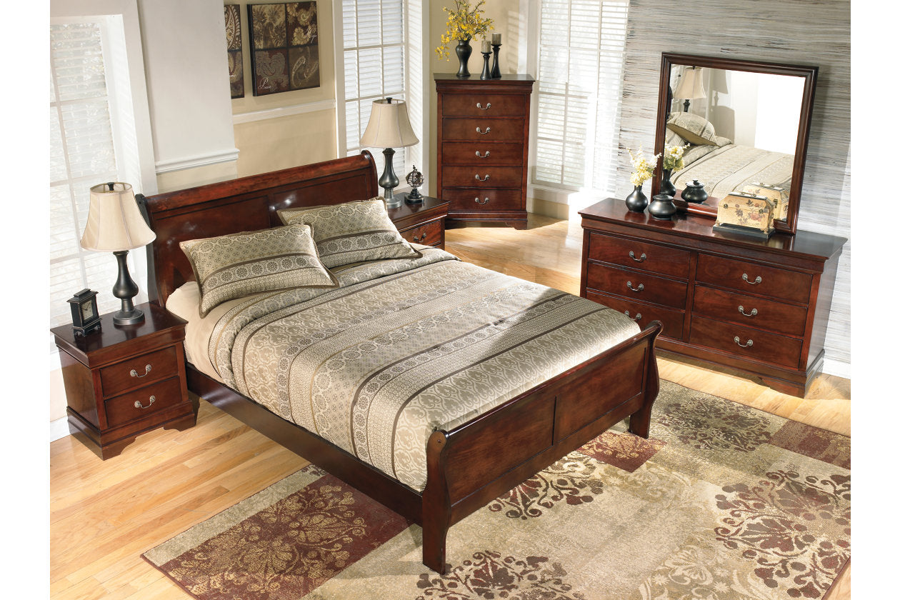 Alisdair Dark Brown Queen Sleigh Bed - SET | B376-81 | B376-96 - Luna Furniture - Dallas Store