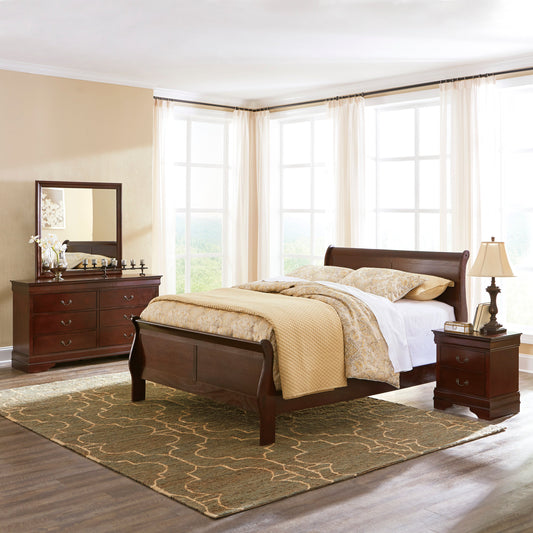 Alisdair Dark Brown Sleigh Bedroom Set - SET | B376-82 | B376-97 | B376-31 | B376-36 | B376-92 | B376-46 - Luna Furniture - Dallas Store