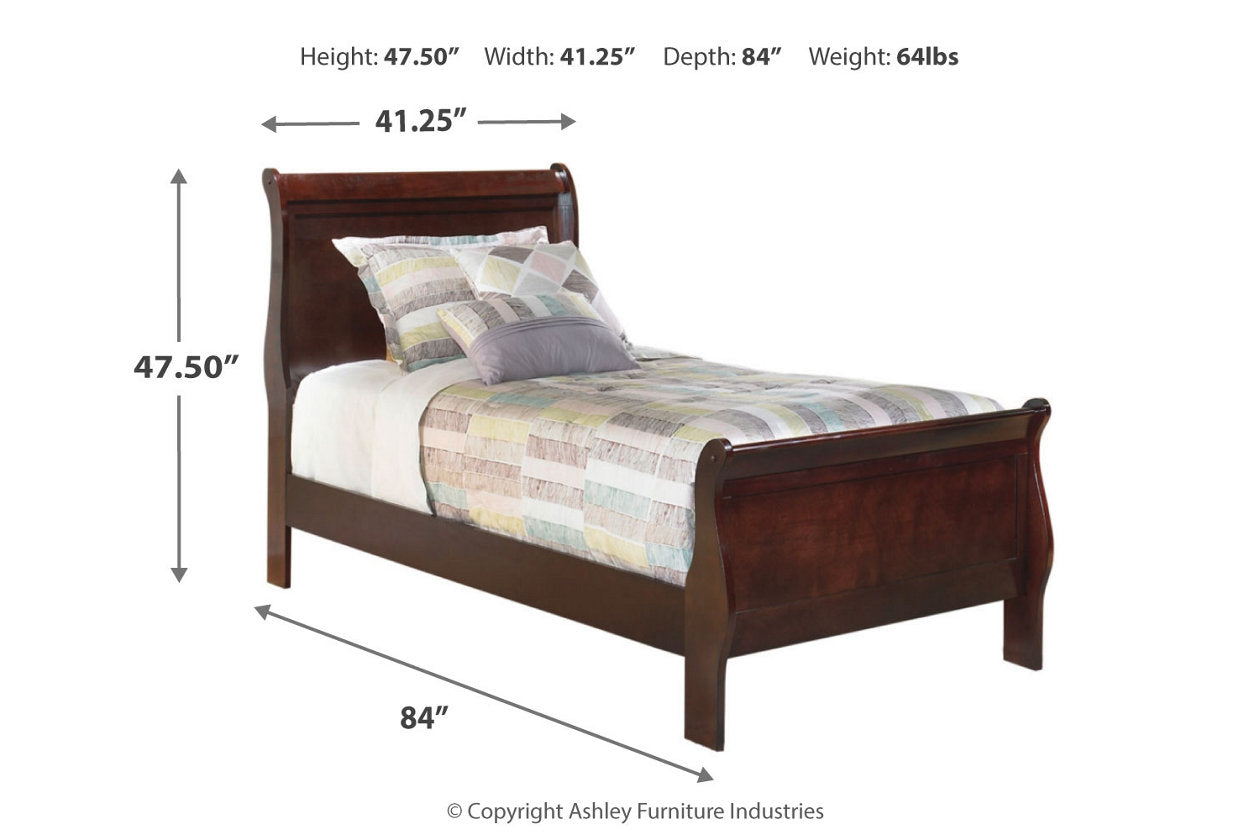Alisdair Dark Brown Twin Sleigh Bed - SET | B376-53 | B376-83 - Luna Furniture - Dallas Store