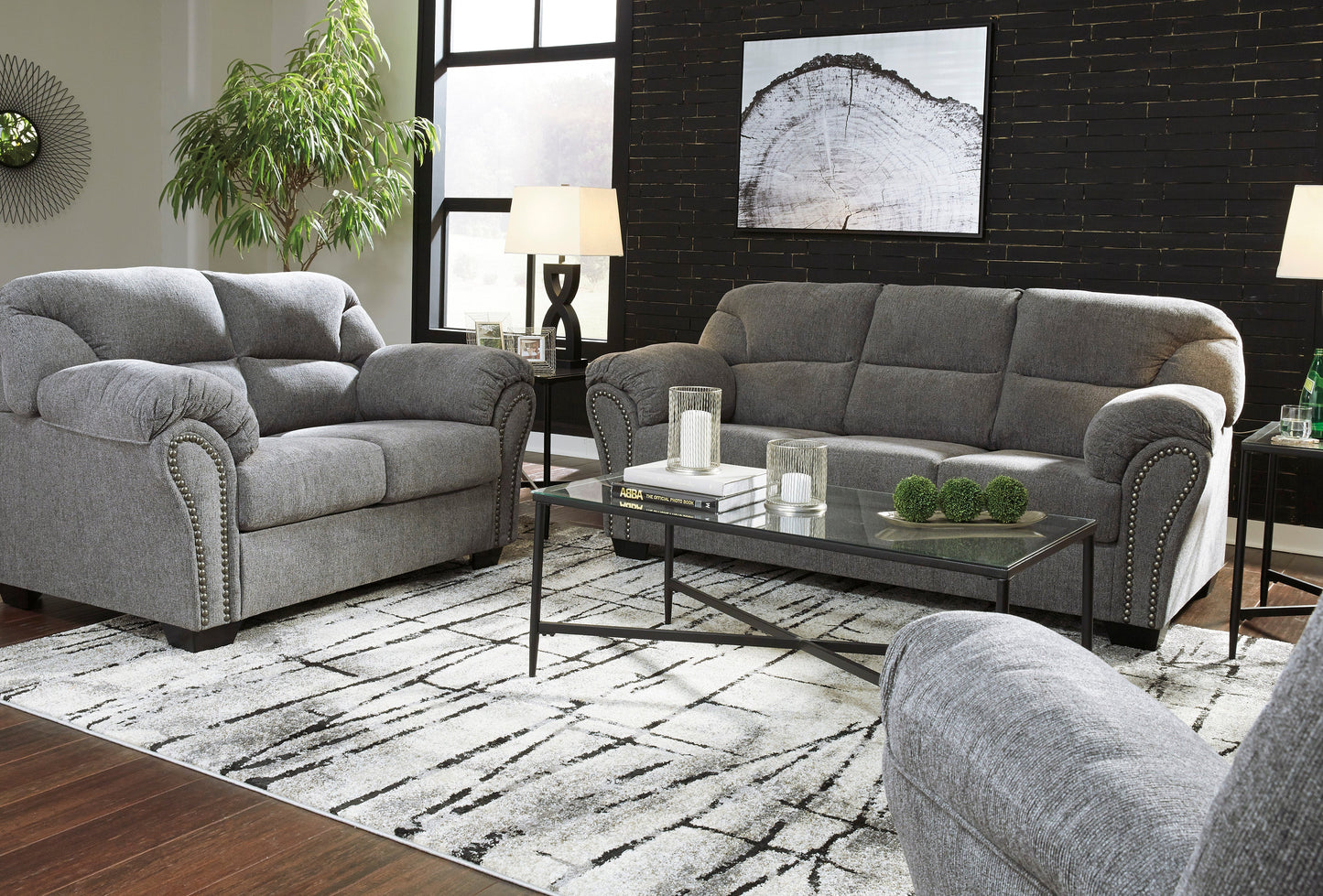Allmaxx Pewter Living Room Set - SET | 2810538 | 2810535 | 2810525 - Luna Furniture - Dallas Store