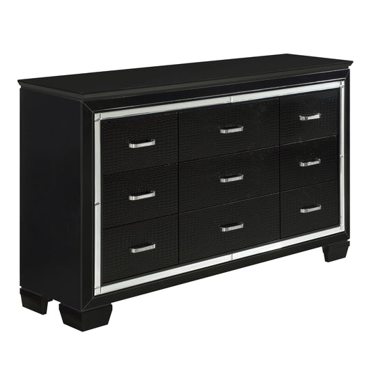 Allura Black Dresser - 1916BK-5 - Luna Furniture - Dallas Store
