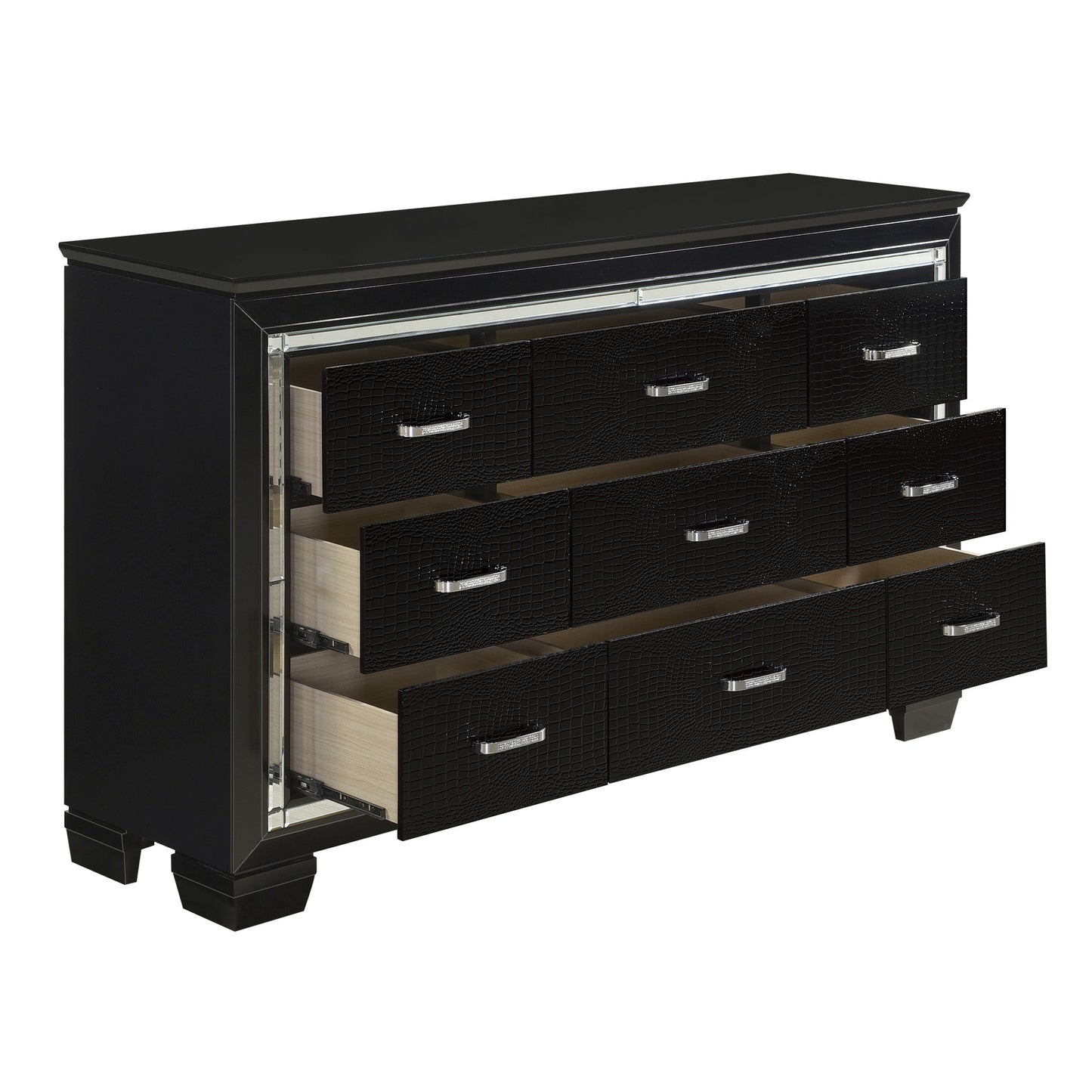 Allura Black Dresser - 1916BK-5 - Luna Furniture - Dallas Store