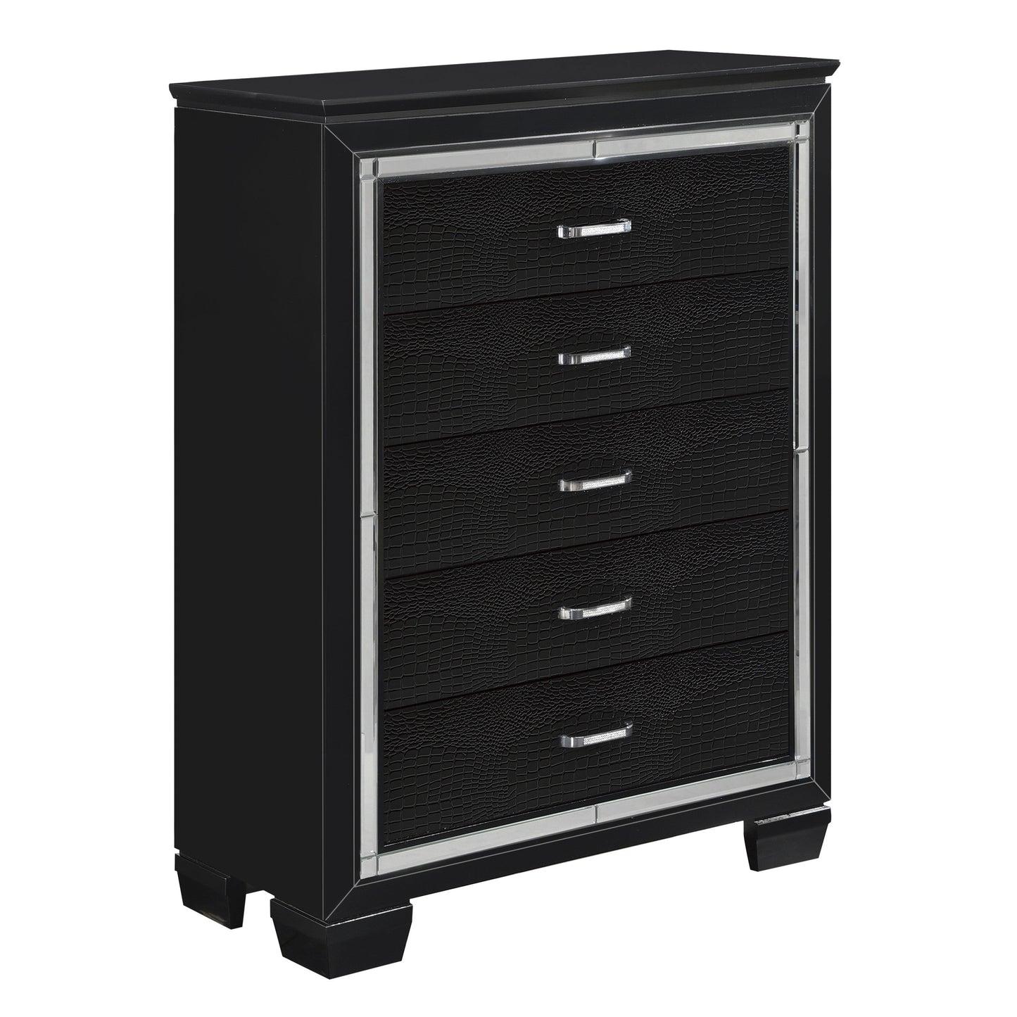 Allura Black LED Upholstered Panel Bedroom Set - SET | 1916KBK-1 | 1916KBK-2 | 1916KBK-3EK | 1916BK-4 | 1916BK-9 - Luna Furniture - Dallas Store