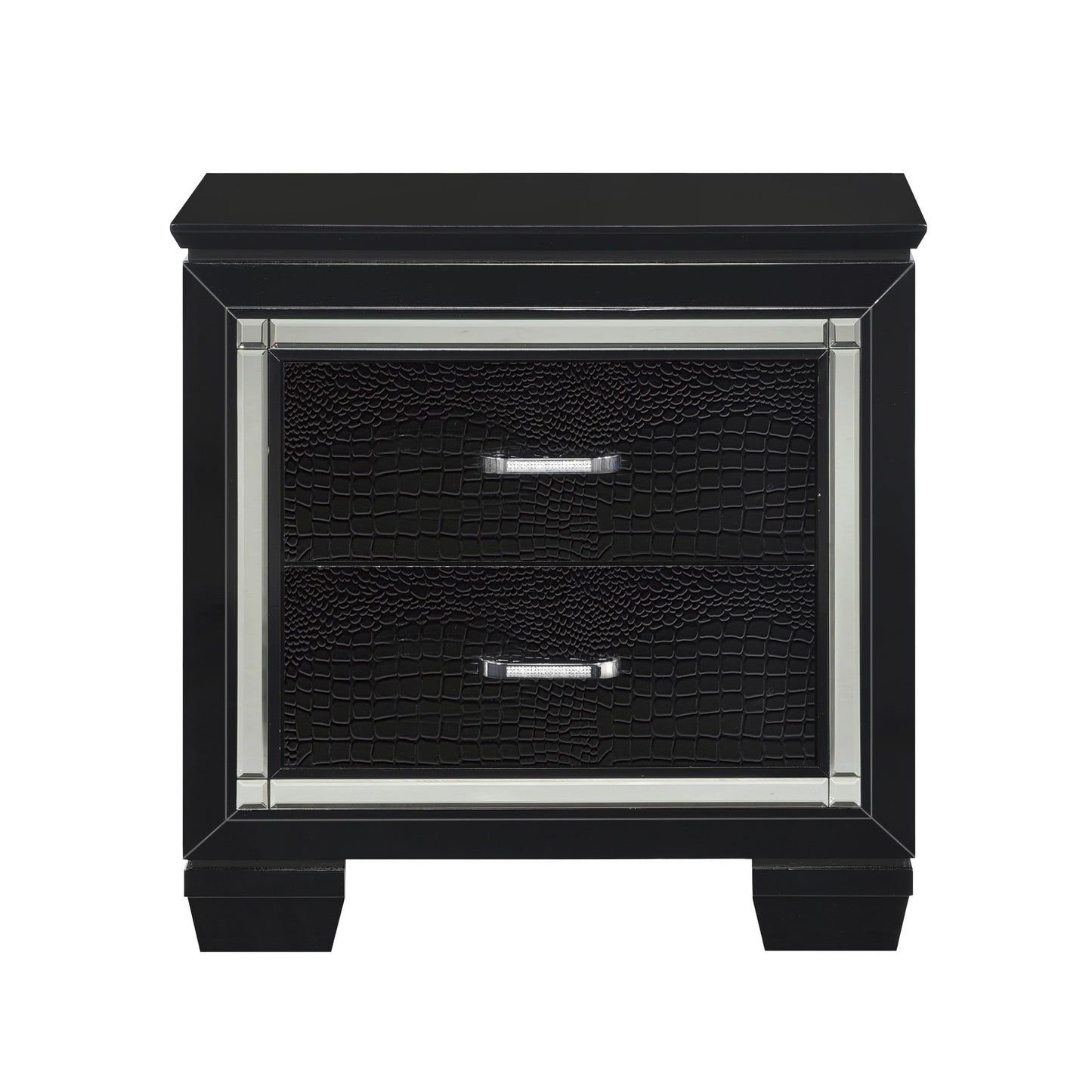 Allura Black LED Upholstered Panel Bedroom Set - SET | 1916KBK-1 | 1916KBK-2 | 1916KBK-3EK | 1916BK-4 | 1916BK-9 - Luna Furniture - Dallas Store