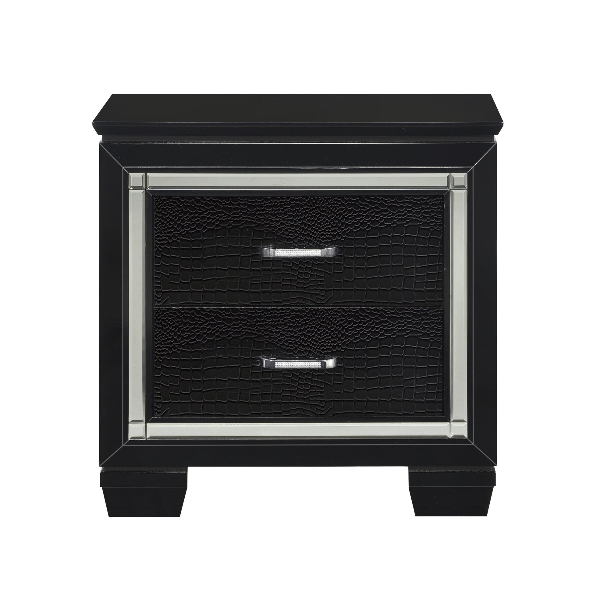 Allura Black LED Upholstered Panel Bedroom Set - SET | 1916KBK-1 | 1916KBK-2 | 1916KBK-3EK | 1916BK-4 | 1916BK-9 - Luna Furniture - Dallas Store