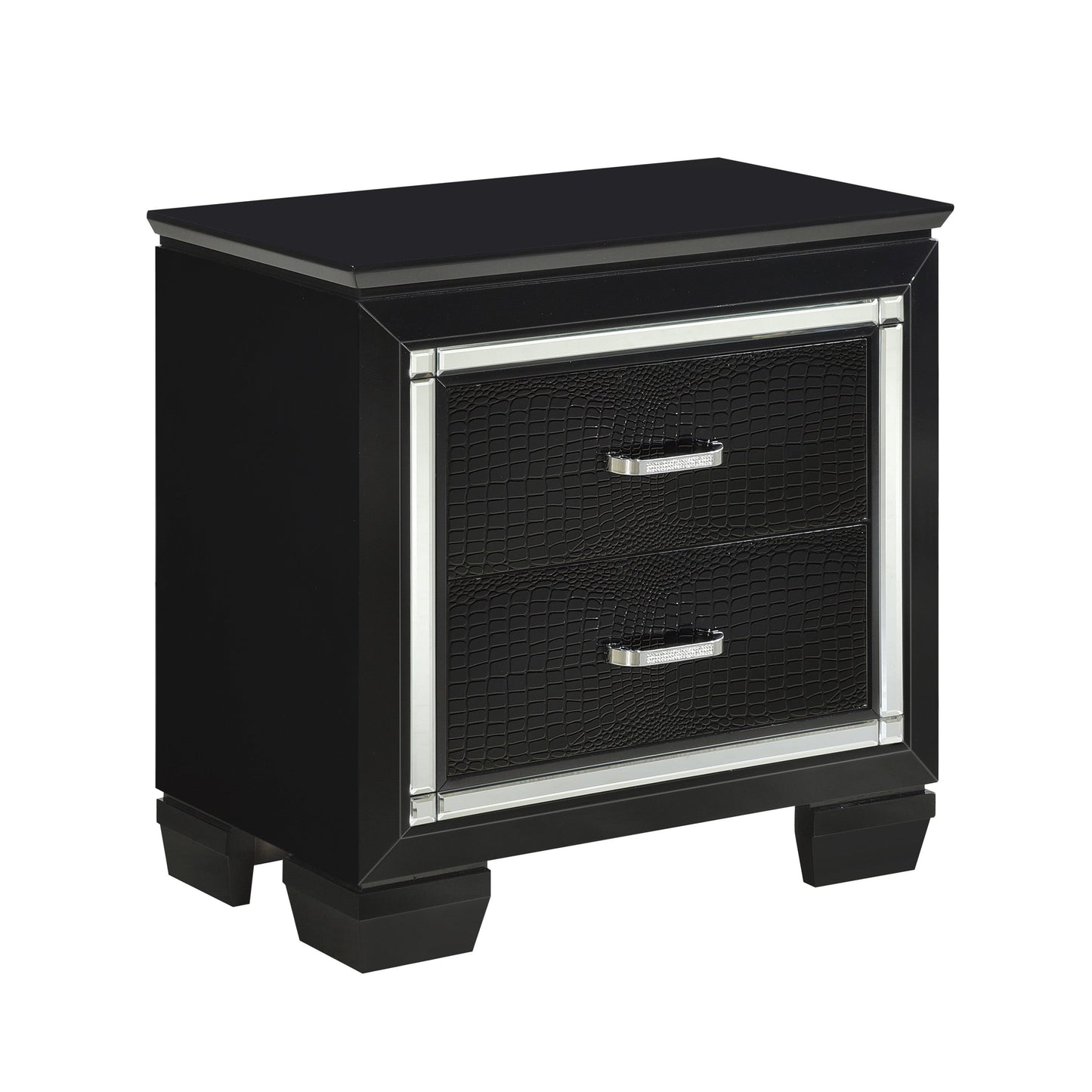 Allura Black LED Upholstered Panel Youth Bedroom Set - SET | 1916FBK-1 | 1916FBK-2 | 1916FBK-3 | 1916BK-5 | 1916BK-6 | 1916BK-4 | 1916BK-9 - Luna Furniture - Dallas Store