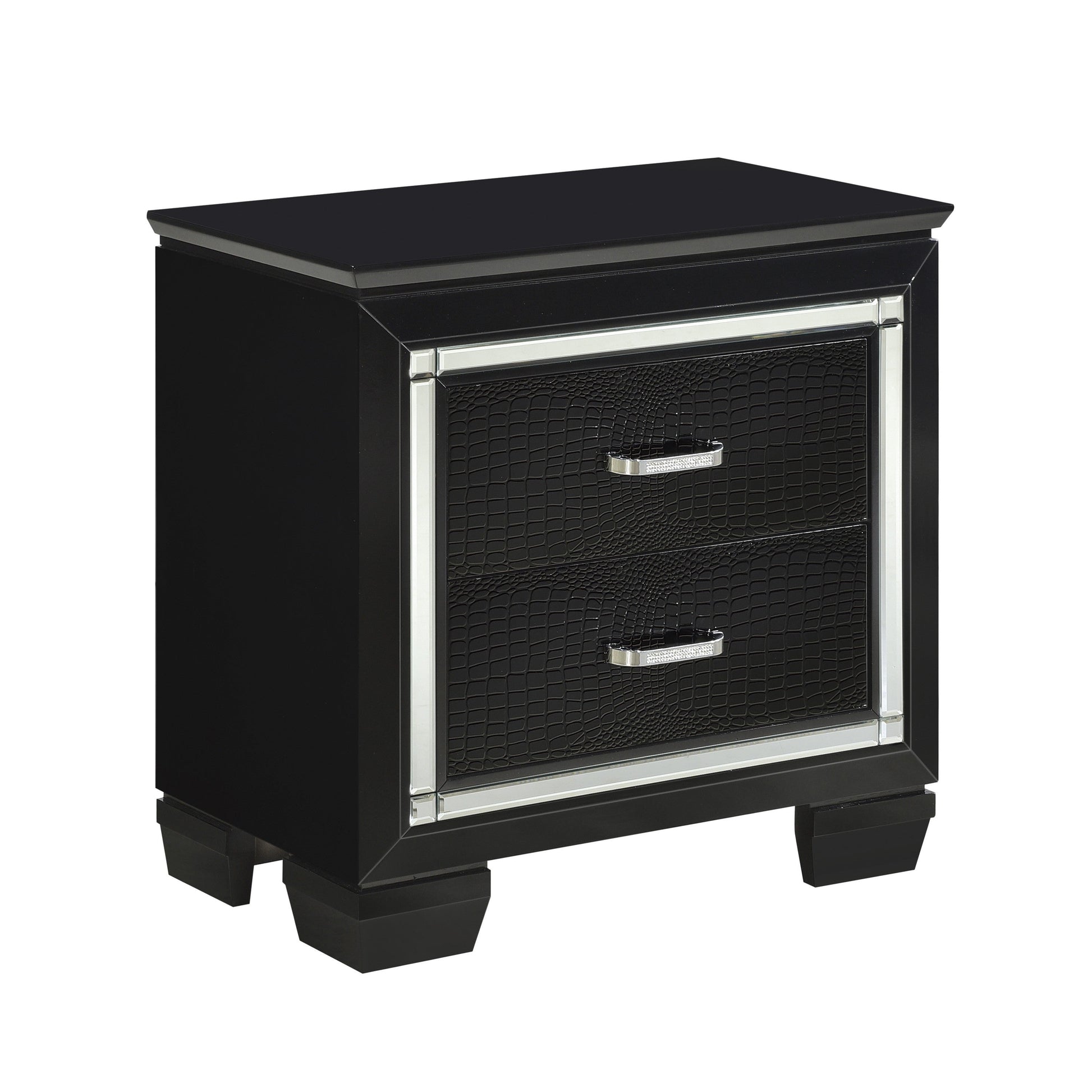 Allura Black Nightstand - 1916BK-4 - Luna Furniture - Dallas Store