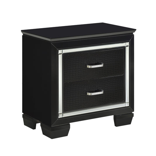 Allura Black Nightstand - 1916BK-4 - Luna Furniture - Dallas Store