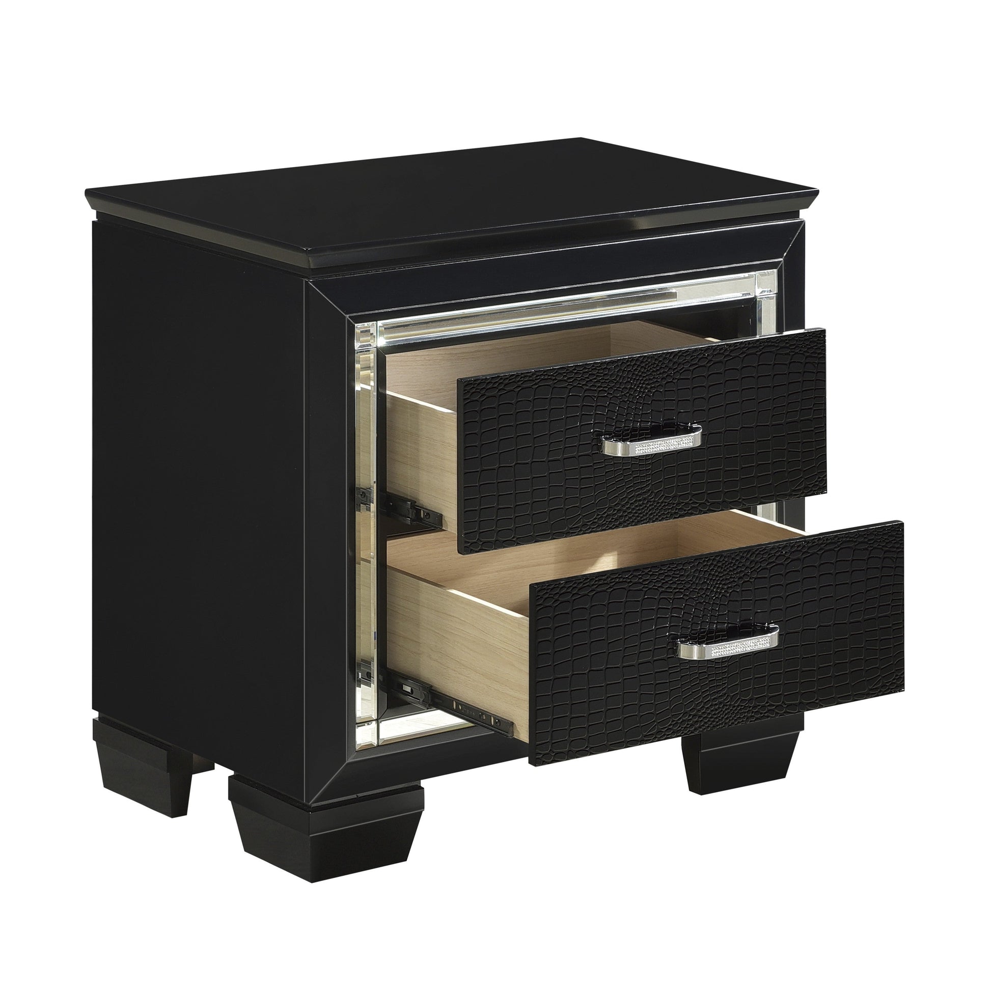 Allura Black Nightstand - 1916BK-4 - Luna Furniture - Dallas Store