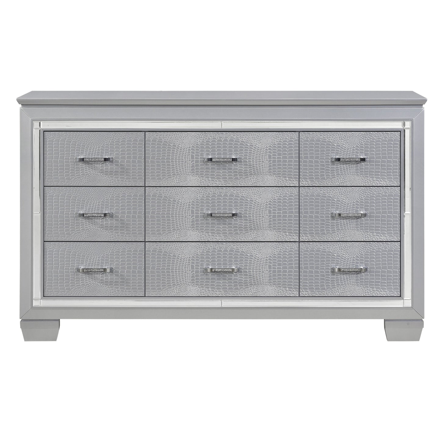 Allura Silver LED Upholstered Panel Bedroom Set - SET | 1916-1 | 1916-2 | 1916-3 | 1916-5 | 1916-6 | 1916-4 - Luna Furniture - Dallas Store