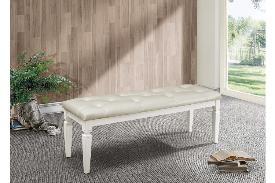 Allura White Bedroom Bench - 1916W-FBH - Luna Furniture - Dallas Store