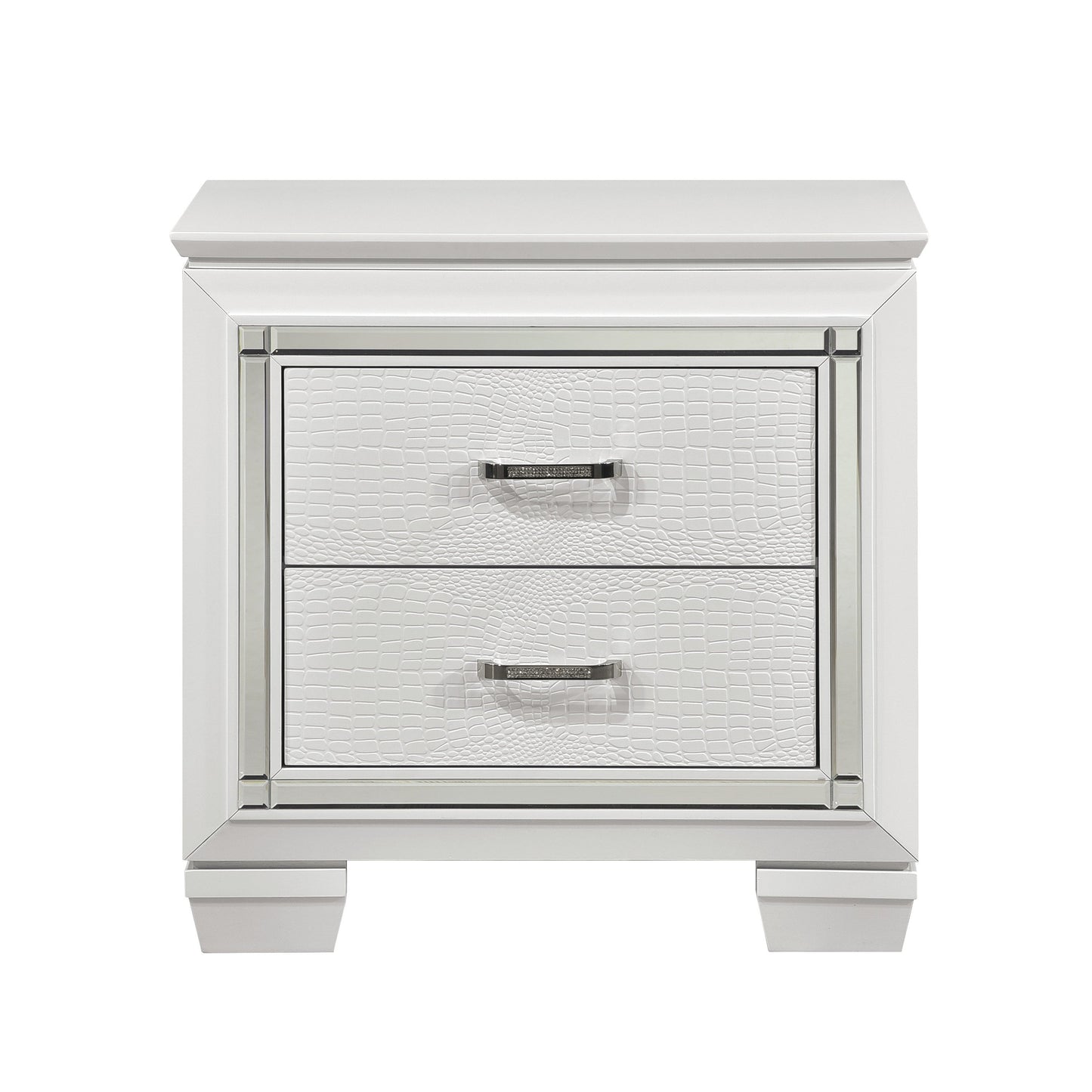 Allura White LED Upholstered Panel Bedroom Set - SET | 1916KW-1 | 1916KW-2 | 1916KW-3EK | 1916W-5 | 1916W-4 - Luna Furniture - Dallas Store