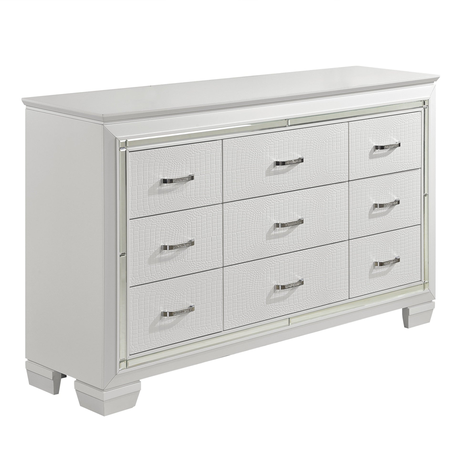 Allura White LED Upholstered Panel Youth Bedroom Set - SET | 1916FW-1 | 1916FW-2 | 1916FW-3 | 1916W-5 | 1916W-6 | 1916W-4 | 1916W-9 - Luna Furniture - Dallas Store