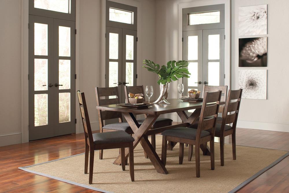 Alston Knotty Nutmeg/Gray Ladder Back Dining Side Chairs, Set of 2 - 106382 - Luna Furniture - Dallas Store