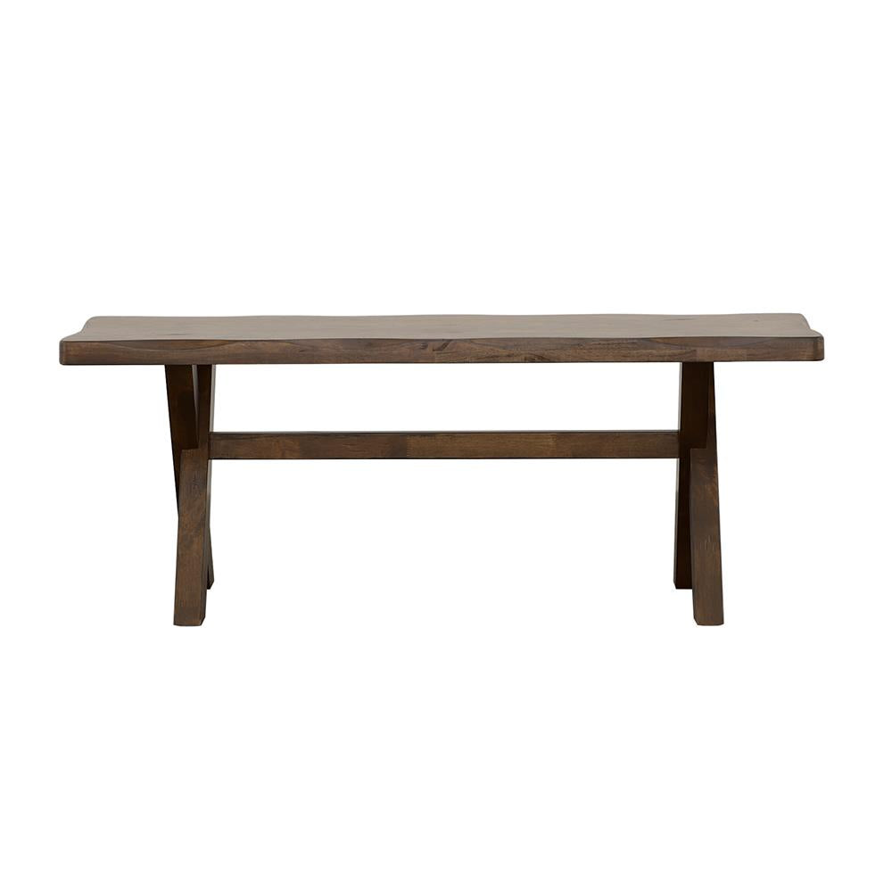 Alston Knotty Nutmeg X-Shaped Dining Bench - 106383 - Luna Furniture - Dallas Store