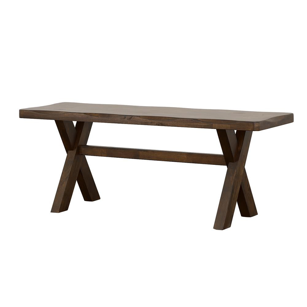 Alston Knotty Nutmeg X-Shaped Dining Bench - 106383 - Luna Furniture - Dallas Store