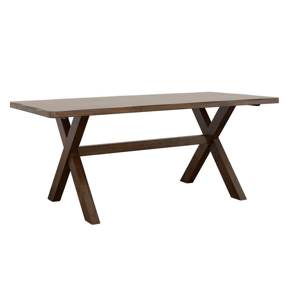 Alston Knotty Nutmeg X-Shaped Dining Table - 106381 - Luna Furniture - Dallas Store
