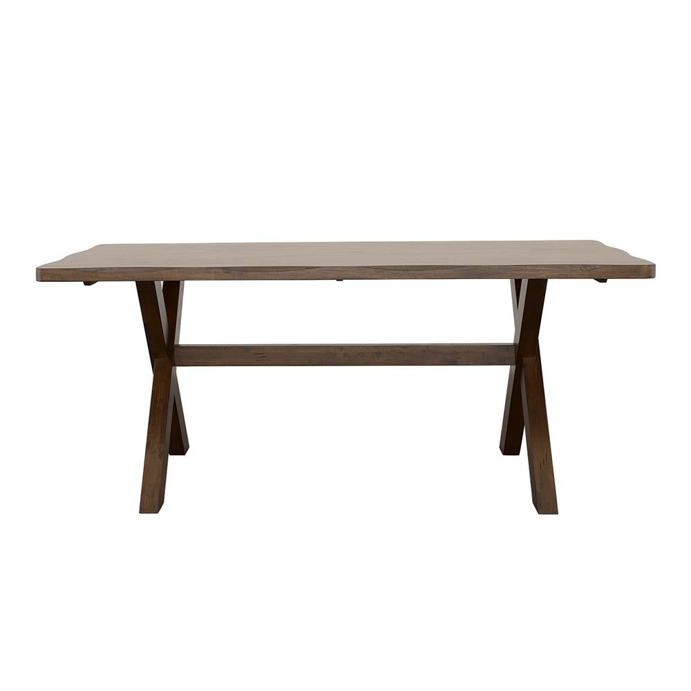 Alston Knotty Nutmeg X-Shaped Dining Table - 106381 - Luna Furniture - Dallas Store