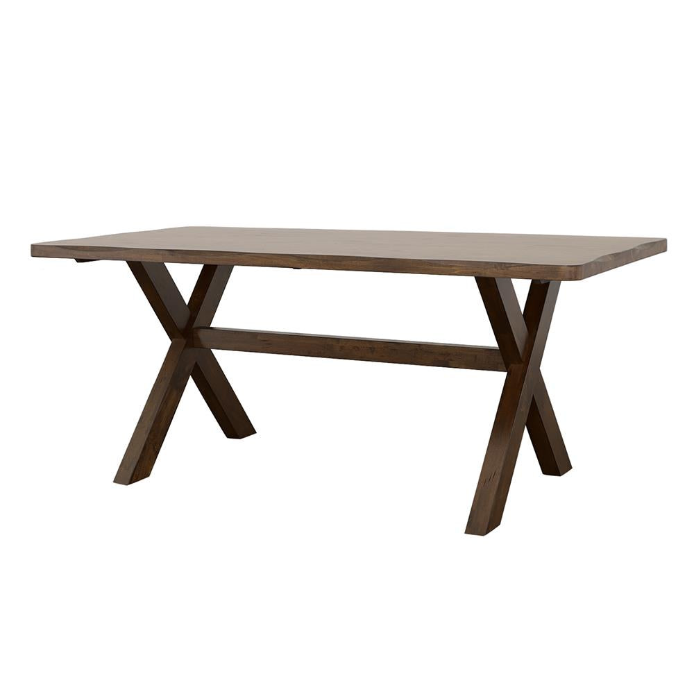 Alston Knotty Nutmeg X-Shaped Dining Table - 106381 - Luna Furniture - Dallas Store