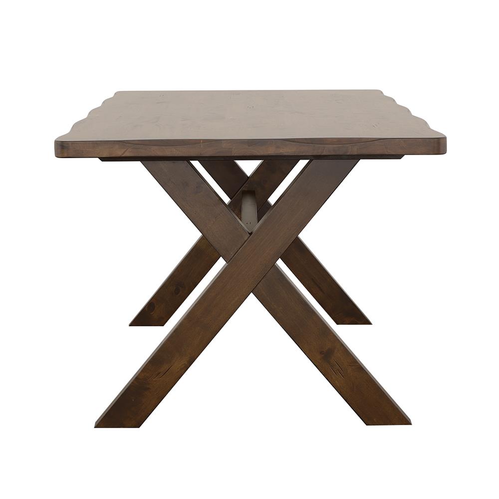 Alston Knotty Nutmeg X-Shaped Dining Table - 106381 - Luna Furniture - Dallas Store