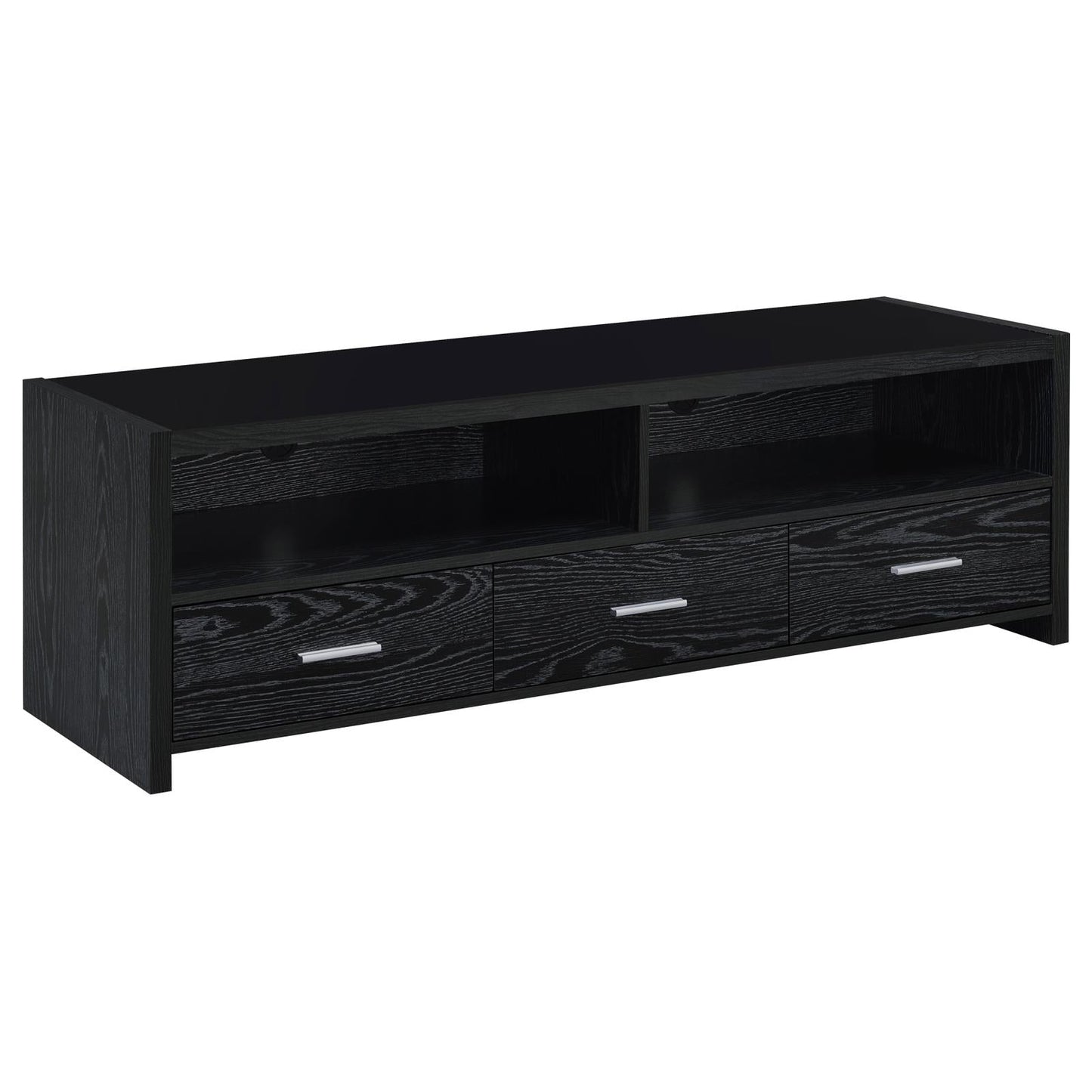 Alton 62" 3-Drawer TV Console Black Oak - 700645 - Luna Furniture - Dallas Store