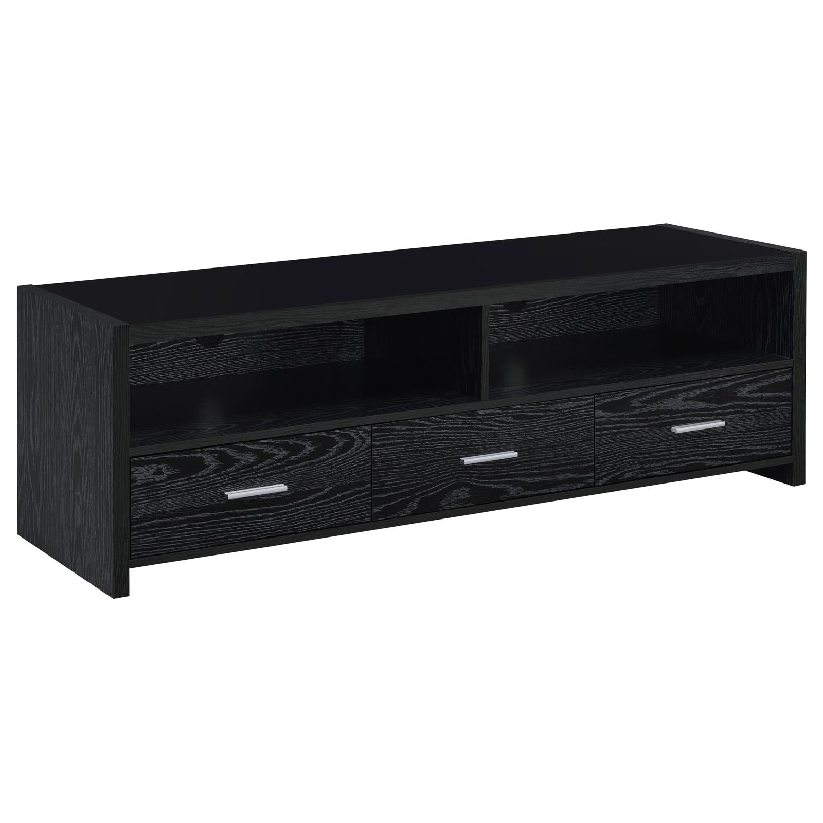 Alton 62" 3-Drawer TV Console Black Oak - 700645 - Luna Furniture - Dallas Store