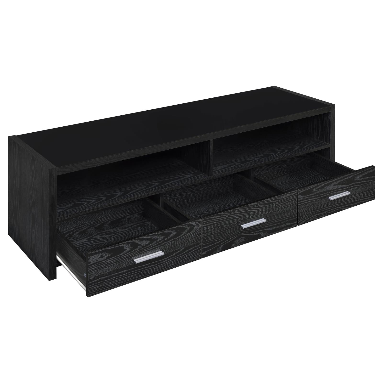 Alton 62" 3-Drawer TV Console Black Oak - 700645 - Luna Furniture - Dallas Store