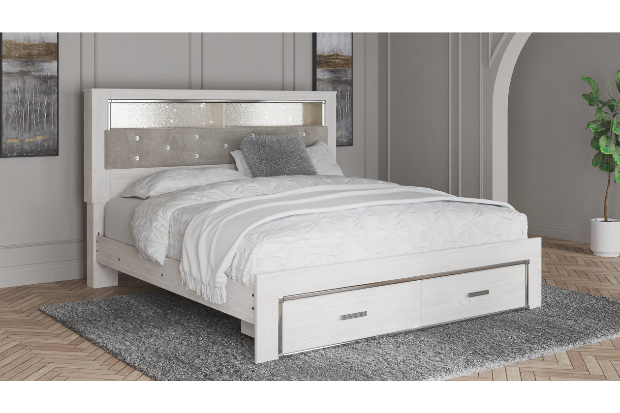 Altyra White King Upholstered Bookcase Bed with Storage - SET | B100-14 | B2640-56S | B2640-69 | B2640-95 - Luna Furniture - Dallas Store
