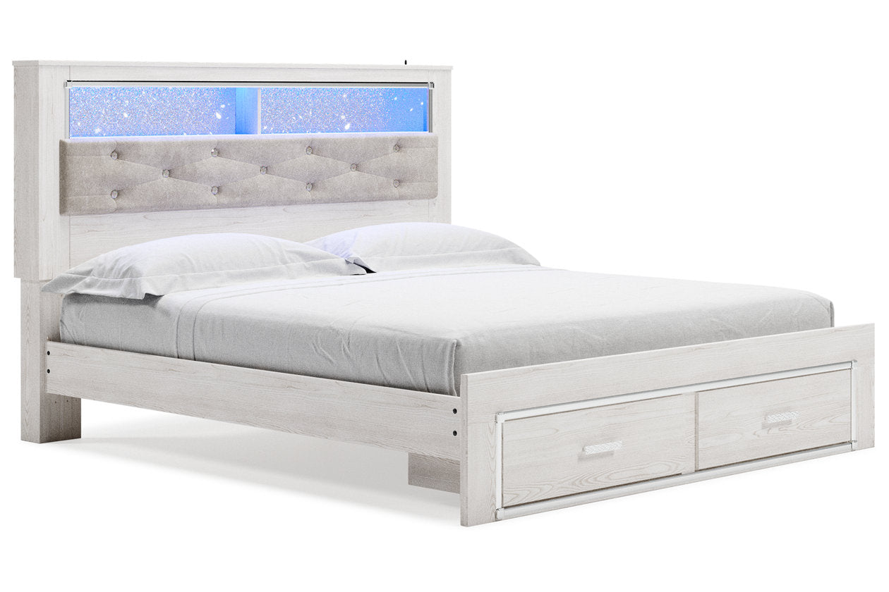 Altyra White King Upholstered Bookcase Bed with Storage - SET | B100-14 | B2640-56S | B2640-69 | B2640-95 - Luna Furniture - Dallas Store