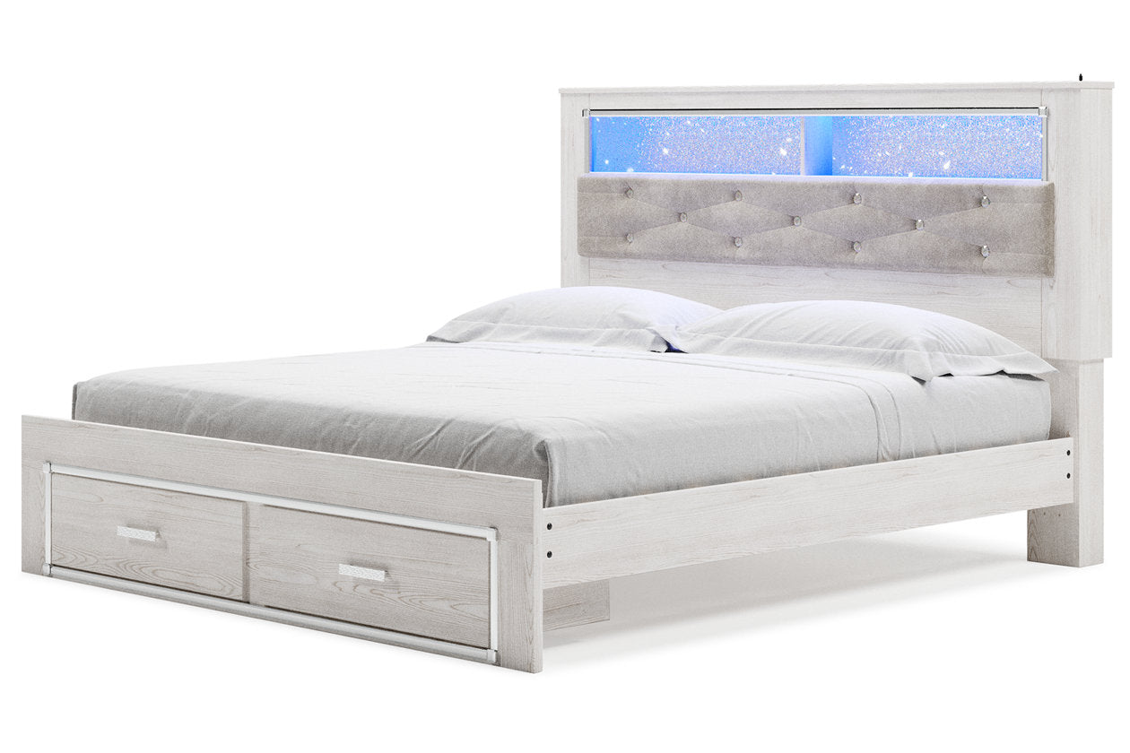 Altyra White King Upholstered Bookcase Bed with Storage - SET | B100-14 | B2640-56S | B2640-69 | B2640-95 - Luna Furniture - Dallas Store