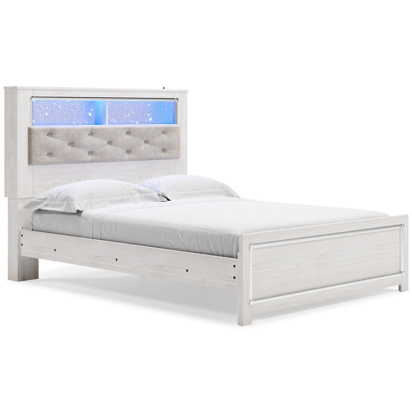 Altyra White LED Bookcase Upholstered Panel Bedroom Set - SET | B2640-54 | B2640-65 | B2640-96 | B2640-92 | B2640-46 - Luna Furniture - Dallas Store