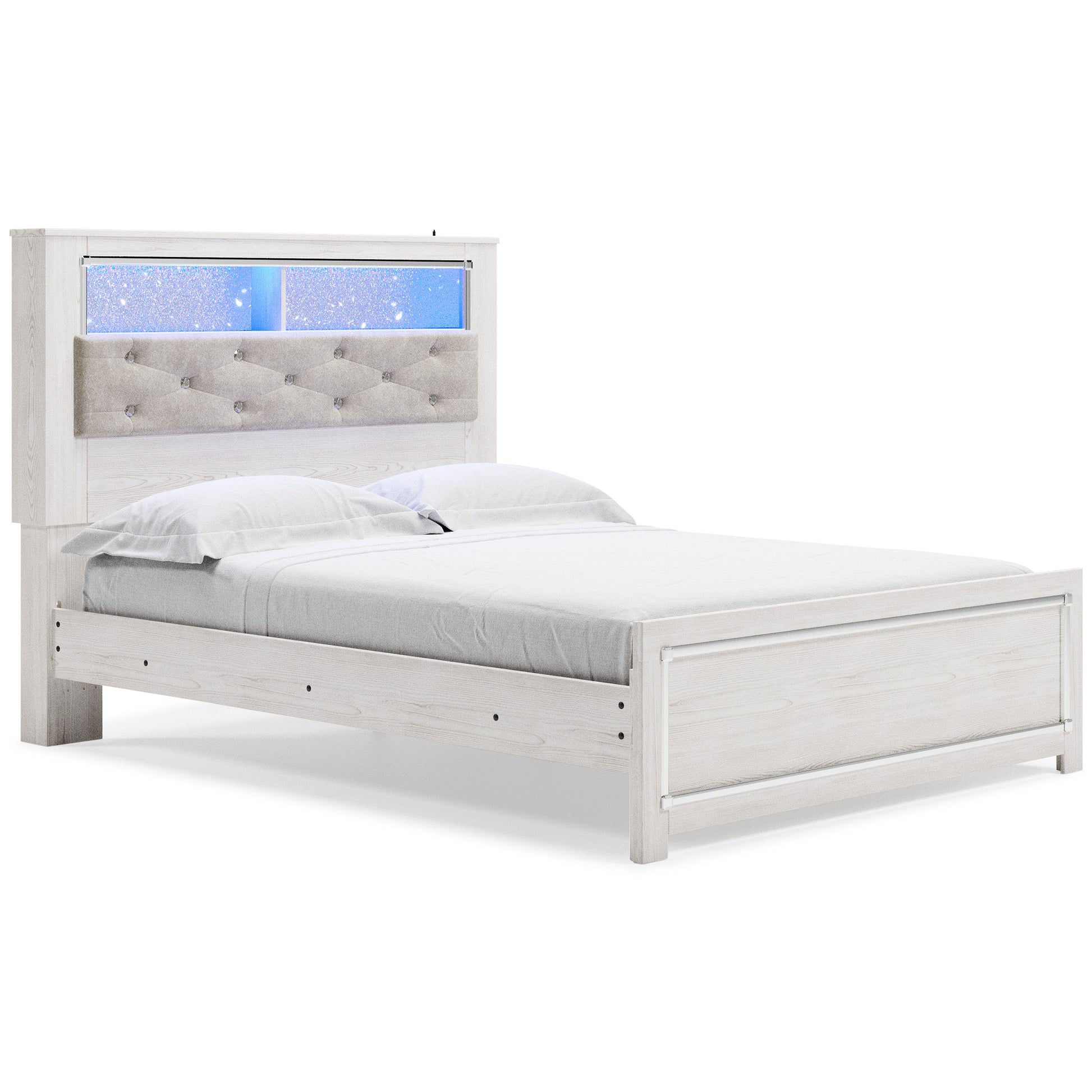Altyra White LED Bookcase Upholstered Panel Bedroom Set - SET | B2640-54 | B2640-65 | B2640-96 | B2640-92 | B2640-46 - Luna Furniture - Dallas Store
