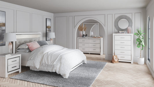 Altyra White LED Upholstered Panel Bedroom Set - SET | B2640-54 | B2640-57 | B2640-96 | B2640-31 | B2640-36 - Luna Furniture - Dallas Store