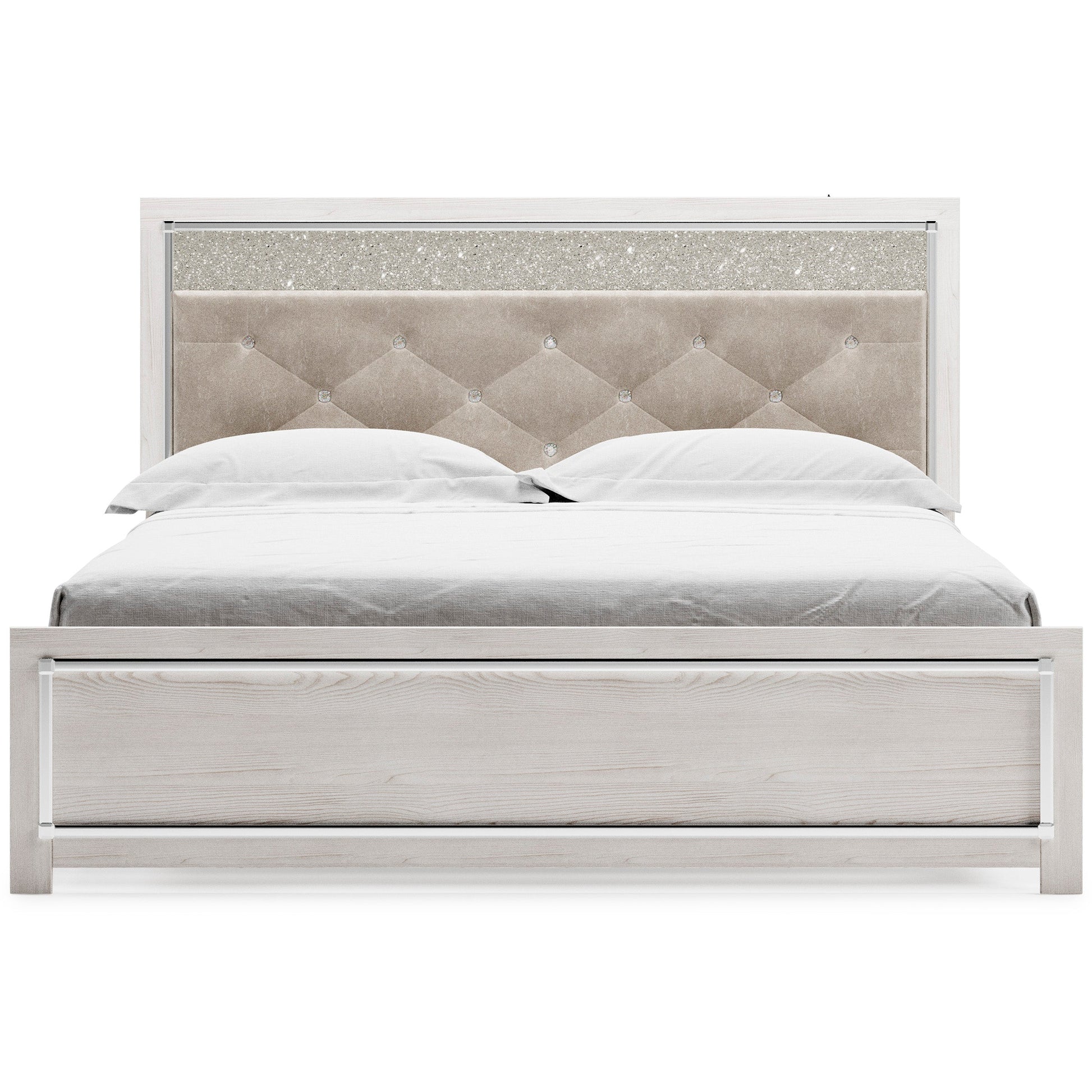 Altyra White LED Upholstered Panel Bedroom Set - SET | B2640-54 | B2640-57 | B2640-96 | B2640-31 | B2640-36 - Luna Furniture - Dallas Store