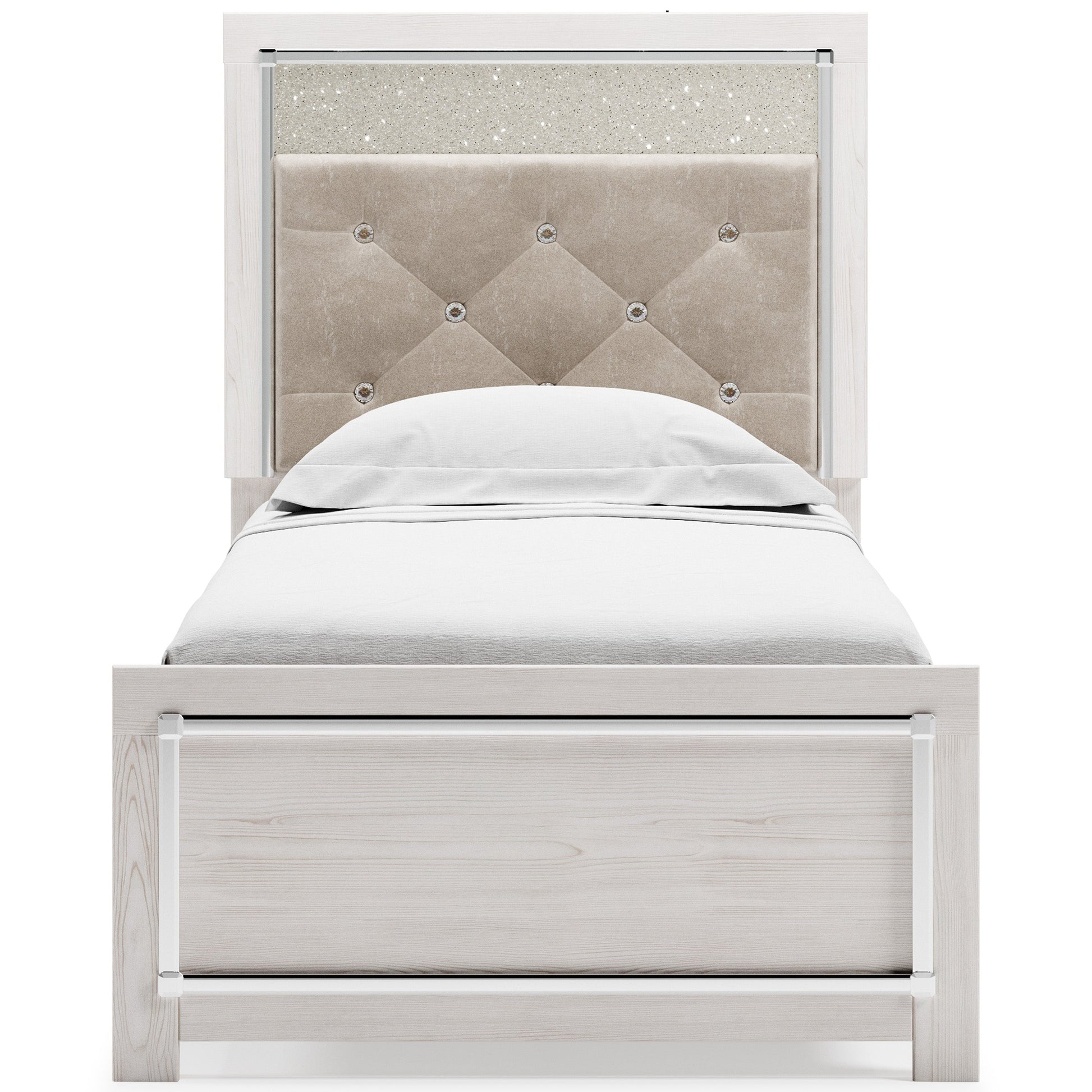 Altyra White LED Upholstered Panel Youth Bedroom Set - SET | B2640-52 | B2640-53 | B2640-83 | B2640-31 | B2640-36 - Luna Furniture - Dallas Store
