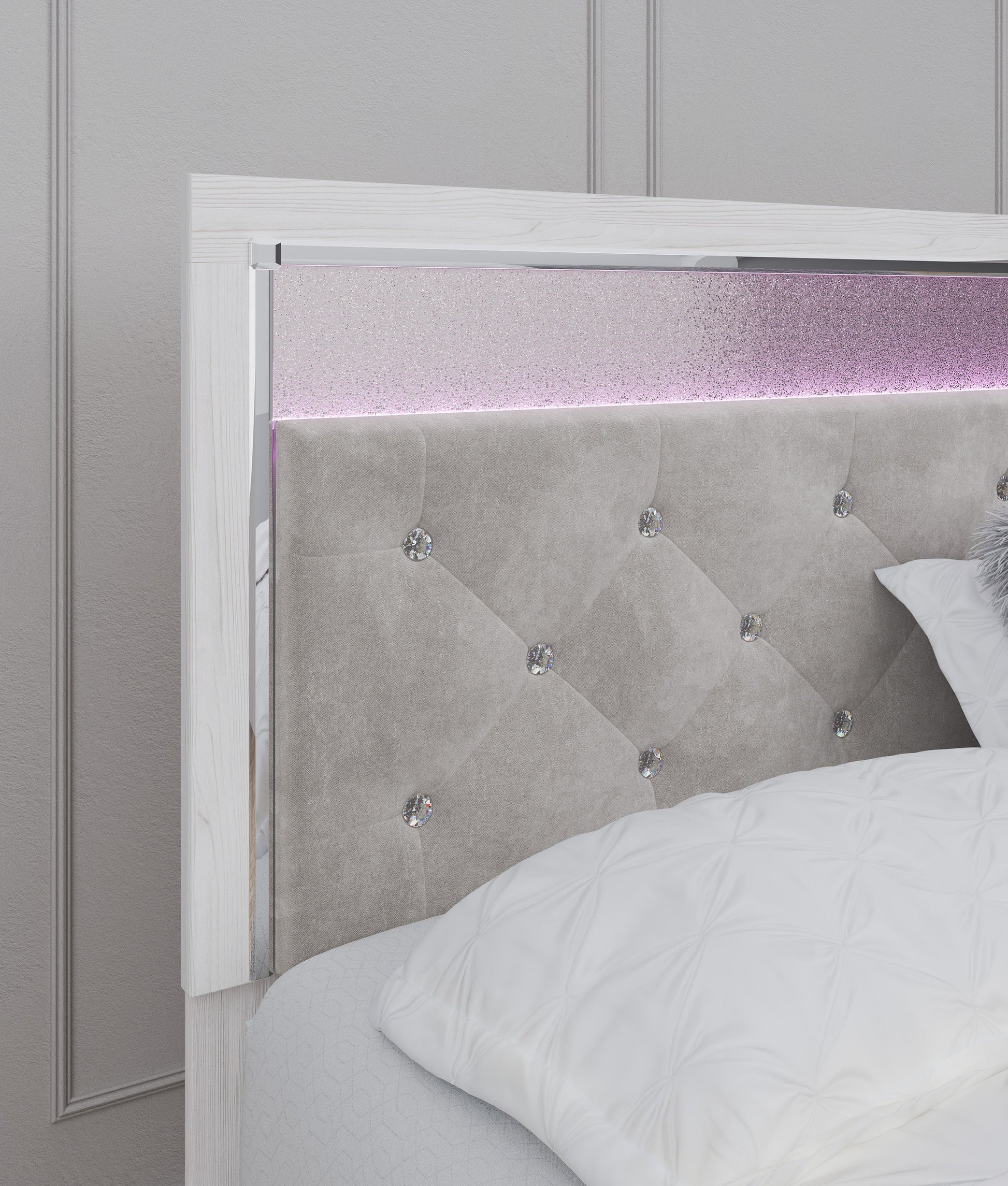 Altyra White LED Upholstered Panel Youth Bedroom Set - SET | B2640-52 | B2640-53 | B2640-83 | B2640-31 | B2640-36 - Luna Furniture - Dallas Store